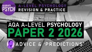 Thumbnail: AQA A-Level Psychology Paper 2 2026 Exams: Thoughts, Advice, 'Predictions'
