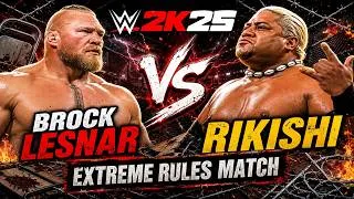 Thumbnail: Brock Lesnar vs Rikishi Brutal Extreme Rules Showdown! | WWE 2K25 Gameplay
