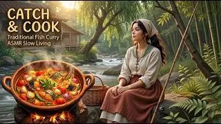 Thumbnail: Catching Fresh River Fish for a Traditional Clay Pot Curry | ASMR Slow Living 🌿🐟