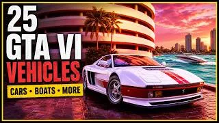 Thumbnail: GTA 6 Vehicles Explained: 25 Cars, Boats & Transport Details
