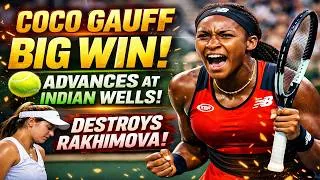 Thumbnail: 21 Year Old Star Coco Gauff Defeats Kamila Rakhimova to Advance at Indian Wells