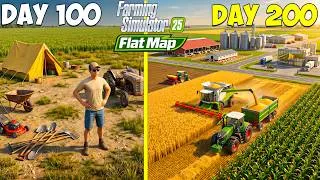 Thumbnail: I Survived 200 DAYS on the FLAT MAP with $0 in Farming Simulator 25