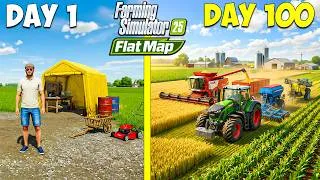 Thumbnail: I Survived 100 DAYS on the FLAT MAP with $0 in Farming Simulator 25