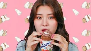 Thumbnail: Modern ASMR Mukbang: Chocolate Marshmallow Kinder Rice Cake Ice Cream Treat #asmr
