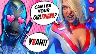 Thumbnail: BLUE BEETLE & Every Female THiRSTY Flirting - Injustice 2 Funniest Interaction Intros
