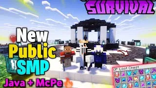 Thumbnail: 😱 New Best Public Survival SMP Server For Minecraft | Java + PE | 24/7 Online | Free To Join 🔥