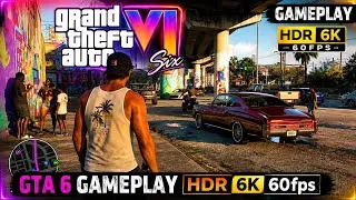 Thumbnail: 🔥 GTA 6 HDR 6K 60FPS Gameplay & Mission | INSANE Graphics & Realistic Gameplay!