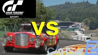 Thumbnail: Gran Turismo Sport vs Project Cars 2 | Mercedes-Benz 300 SEL 6.8 AMG ’71