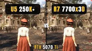 Thumbnail: Intel Core Ultra 5 250K Plus vs Ryzen 7 7700x3D - Test in 10 Games - ft. RTX 5070Ti