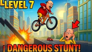Thumbnail: "Motu Patlu Cycling Stunt Adventure 🌆 | Level 7 in Beautiful City | Epic Bike Skills!"