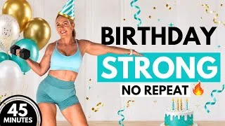 Thumbnail: 45 Min No Repeat Strength & Cardio Challenge