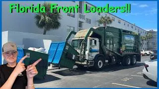 Thumbnail: Garbage Truck Front Loaders X 3 Working In Florida!