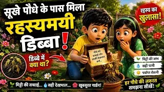 Thumbnail: सूखे पौधे के पास मिला रहस्यमयी डिब्बा! 🌱 | Hindi Garden Mystery Story | Moral Story