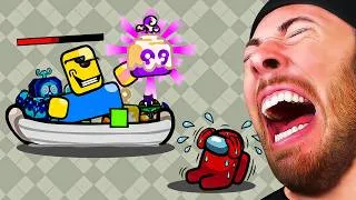 Thumbnail: Mini Crewmate VS VIRAL ROBLOX GAMES?! (Among Us)
