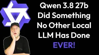 Thumbnail: Is Qwen 3.8 27b The New King of the Local LLMs?