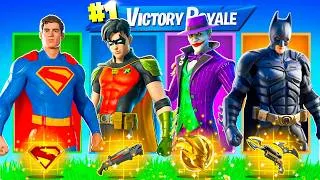 Thumbnail: The RANDOM MYTHIC SUPERHERO Boss Challenge in Fortnite (Superman, Robin, Joker, Batman)