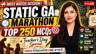 Thumbnail: 🎯Static GA Marathon Top 250 MCQs 🔥Static GA for All Exams 2026 💯Static GK by Sheetal Mam #sbi #ibps