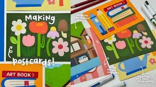 Thumbnail: making handmade postcards using acrylic markers✏️🍎🌷