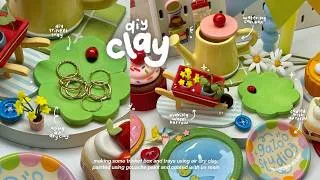 Thumbnail: making clay things, trinket tray and box🍀💐 using air dry clay, no bake