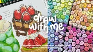 Thumbnail: draw and trying out new art supplies with me🍓🍒📦