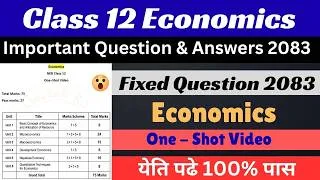 Thumbnail: 🎯 Class 12 Economics Important Questions & Answers 2083 | Fixed Questions | One Shot Revision