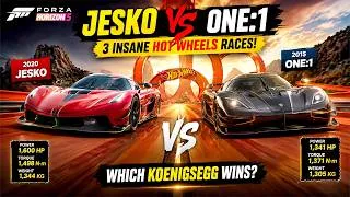 Thumbnail: Koenigsegg Jesko vs Koenigsegg One:1 – 3 INSANE Hot Wheels Battle! 🏁🔥 | Forza Horizon 5 #gaming