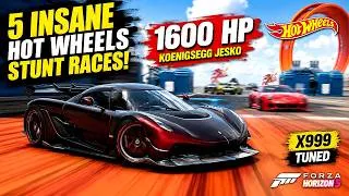 Thumbnail: 1600 HP Koenigsegg Jesko vs 5 INSANE Hot Wheels Stunt Races! 🔥| Forza Horizon 5 #shorts