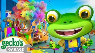 Thumbnail: Gecko’s Rainbow Family Photo Mess! 📸 | Gecko's Garage | Learning Videos for Kids 🛻🐸🛠️