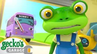 Thumbnail: Bobby the Bus is Sick! 🚌 | Gecko's Garage | Learning Videos for Kids 🛻🐸🛠️