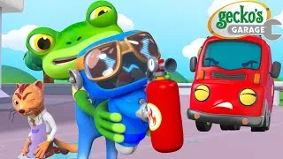 Thumbnail: Gecko's Firetruck Emergency Fix! 🚒 | Gecko's Garage | Vehicle Repair Cartoons | Buses, Trucks, Cars