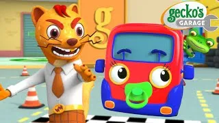 Thumbnail: Baby Truck's Test Drive 🛻 | Gecko's Garage | Vehicle Repair Cartoons | Buses, Trucks and Cars