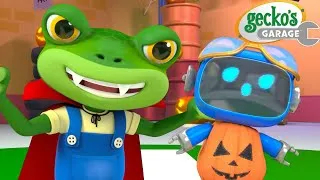 Thumbnail: Gecko's Halloween Scare! 🎃👻 | Gecko's Garage | Vehicle Repair Cartoons | Buses, Trucks and Cars