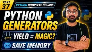 Thumbnail: Python Generators Explained | yield, Lazy Evaluation & Memory Efficiency | Python Full Course