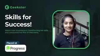 Thumbnail: Soundarya S.| Placement Story| Placed at Progress| Geekster| Honest Student Review