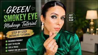 Thumbnail: Green Smokey Eye Makeup Tutorial 💚 | Full Face Glam Transformation | Step-by-Step