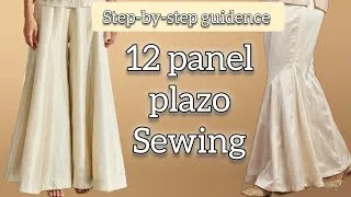 Thumbnail: Trending sharara cutting | 12 कली वाला प्लाज़ो बनाना सीखे | 12 panel plazo cutting and stitching 