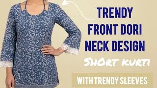 Thumbnail: viral front dori neck design kurti cutting & stitching | trendy dori neck design #kurtineckdesign