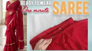 Thumbnail: How to Make Ready to Wear Saree at Home | 1 Minute Saree Stitching | belt wali saree kaise banaye 