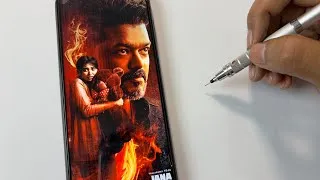 Thumbnail: Jana Nayagan Movie Drawing 🔥 | Thalapathy Vijay Realistic Portrait Outline
