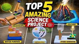 Thumbnail: Top 5 Easy Science Project Working Models | Build a Microscope, Volcano, Hydro Generator & More!
