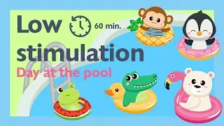Thumbnail: Low Stimulation Pool Animals Video for Babies & Toddlers | Calm Floating Animals & Gentle Animation