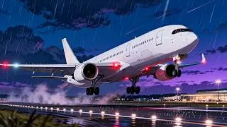 Thumbnail: Plane takeoff into rain: flying across countries to my love ✈️🌧️ he cooks for me ❤️ healing anime