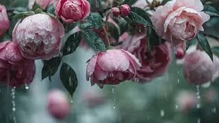 Thumbnail: Gentle Rain Falling Over Flowers and Leaves | Relaxing Nature Ambience