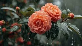 Thumbnail: Flower Petals and Green Leaves with Gentle Raindrops | Peaceful Nature Ambience