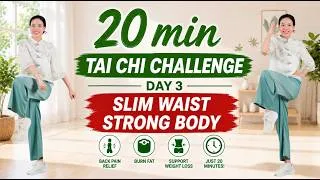 Thumbnail: 7-Day Tai Chi Belly Fat Challenge – Day 3 🔥Slim Waist & Strong Body | 20 Min Tai Chi Walking Workout