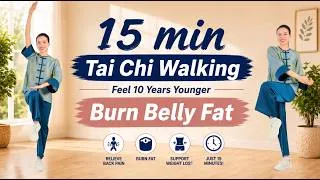 Thumbnail: 15-Min Tai Chi Walking After 50 🔥 Burn Belly Fat, Boost Energy & Feel 10 Years Younger