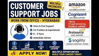 Thumbnail: 🔥 Hyderabad Jobs 2026 | Amazon, Cognizant, Tech Mahindra & More | Freshers & Experienced