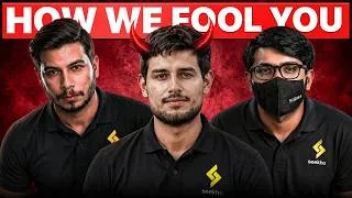 Thumbnail: Dhruv Rathee and Nitish Rajput Are Scamming You While Promoting Fake Apps The Dark Reality of Seekho