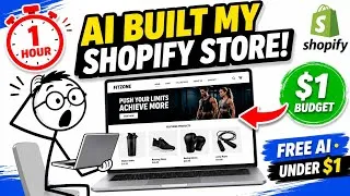 Thumbnail: I Built an AI Shopify Dropshipping Store in 1 Hour (Using FREE AI Tools!)