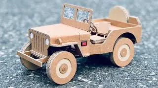 Thumbnail: How to make a RC car (Willys - Military jeep) with cardboard – Remote Control Car - RC카 만들기 #조립 #윌리스